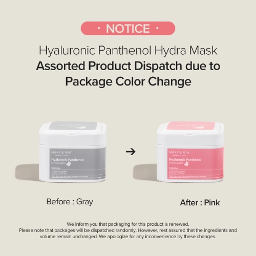 Mary&May Hyaluronic Panthenol Hydra Mask 30stk