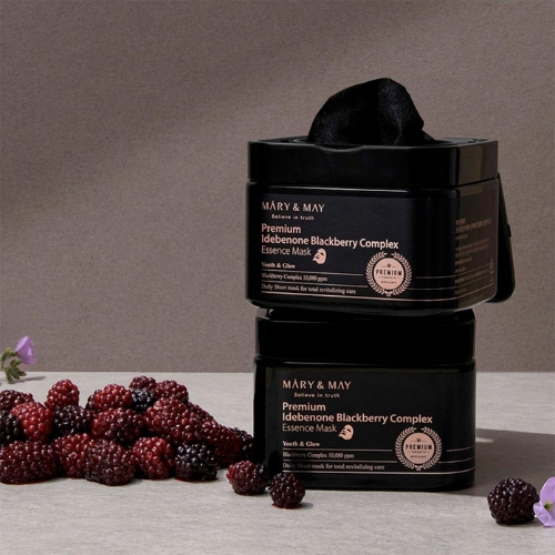 Mary & May Premium Idebenone Blackberry Complex Essence Mask 20 stk